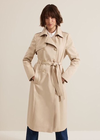 Phase Eight Cheryl Camel Long Fitted Trench Coats Brown Australia | OC8921476